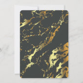 大理石ブラック金ゴールドブライダルシャワー招待 招待状 (裏面)