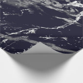 大理石ブルーネイビーシルバーグレーストロークストーンビップ ラッピングペーパー (角)