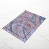 大理石ブルー押された日付を保存金ゴールド 箔招待状 (回転した状態)