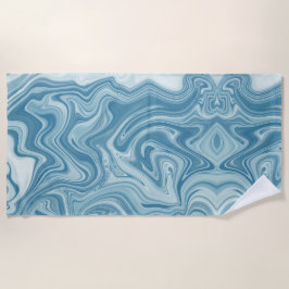大理石ブルー ビーチタオル