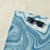 大理石ブルー ビーチタオル (インサイチュ)