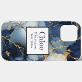 大理石ブルー&金ゴールドあなたの旅、あなたのルール Case-Mate iPhoneケース (裏面 (横))