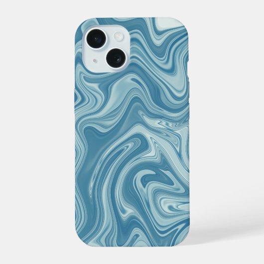 大理石ブルー iPhone 15ケース (裏面)