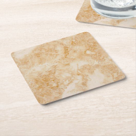 大理石ベージュスクエアコースター スクエアペーパーコースター (アングル)