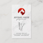 大理石ペットグルーミングドッグアイコン名刺 名刺 (正面)