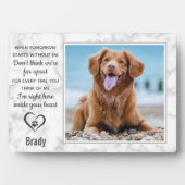 大理石ペットメモリアル追悼犬記念品 フォトプラーク (正面)