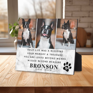 大理石ペットロスメモリアル名言＆写真コラージュ フォトプラーク