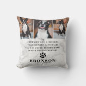 大理石ペットロス記念引用文&フォトコラージュ クッション (正面)
