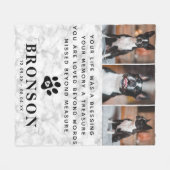 大理石ペットロス記念引用文&フォトコラージュ フリースブランケット (正面(横))