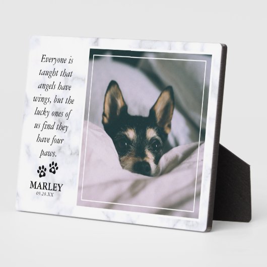 大理石ペットロス ペットメモリアル フォト フォトプラーク (側面)