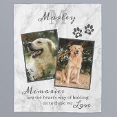 大理石ペット記念悔やみや弔慰写真 フリースブランケット