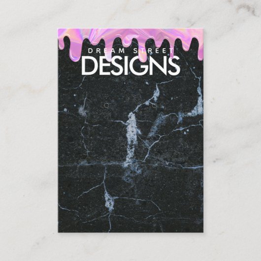 大理石ホロドリップクリスタルイヤリングディスプレイカード 名刺 (正面)