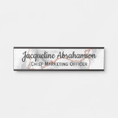 大理石ホワイトおよびバラ金ゴールドオフィスドアサイン サインプレート (正面)