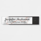 大理石ホワイトおよびバラ金ゴールドオフィスドアサイン サインプレート (正面)