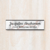 大理石ホワイトおよびバラ金ゴールドオフィスドアサイン サインプレート (正面)