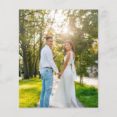 大理石ホワイトの写真がメインの予算に優しい結婚式招待状 (裏面)
