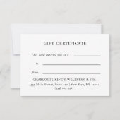 大理石ホワイトシルバーサロンギフト券 (裏面)