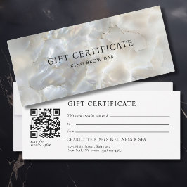大理石ホワイトシルバーサロンQRコードギフト証明書