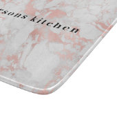 大理石ホワイトローズ金ゴールド石モノグラム カッティングボード (角)