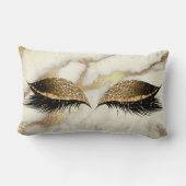 大理石ホワイト金ゴールドグレーシルバーグラームメイクアップまつげ ランバークッション (裏面)