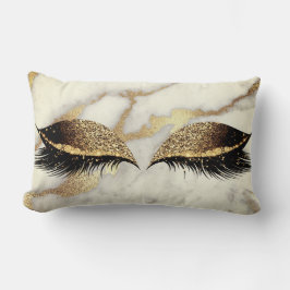 大理石ホワイト金ゴールドグレーシルバーグラームメイクアップまつげ ランバークッション