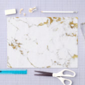 大理石ホワイト金ゴールド抽象芸術ストーエレガントン 薄葉紙 (クラフト)