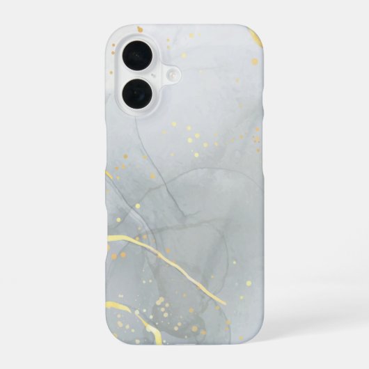 大理石ホワイト おしゃれ グリッター iPhone 16ケース (裏面)
