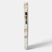 大理石ホワイト シック ゴールド ラメ モノグラム Case-Mate iPhoneケース (裏面 / 左)