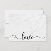 大理石ホワイト×ブラックスクリプトの結婚式RSVP 出欠カード (裏面)
