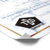 大理石マイルストーン従業員の記念日の証明書 ポスター (角)