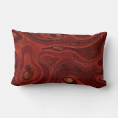 大理石マップ – 深いレッズと金ゴールド ランバークッション (裏面)