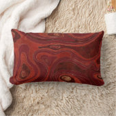 大理石マップ – 深いレッズと金ゴールド ランバークッション (ブランケット)