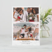 大理石ミニマリスト4写真結婚ズ サンキューカード (スタンド正面)