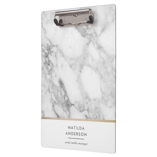 大理石ミニマルと金ゴールドの幾何学 クリップボード (左)