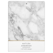 大理石ミニマルと金ゴールドの幾何学 クリップボード (裏面)