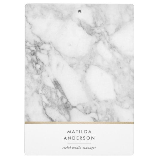 大理石ミニマルと金ゴールドの幾何学 クリップボード (裏面)