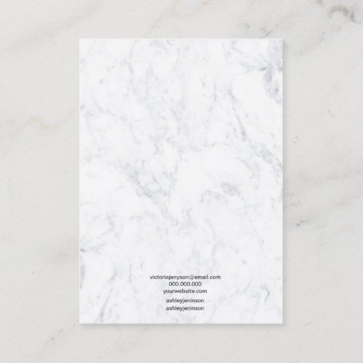 大理石ミニマルエレガントジュエリーイヤリング表示 名刺 (裏面)