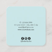 大理石ミニマルモダンバラ金ゴールドまつげエクステンション スクエア名刺 (裏面)