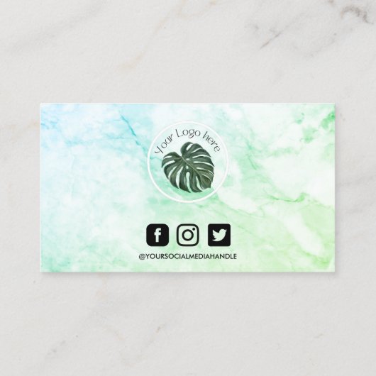 大理石メイクアップヘアロゴロイヤリティカード 名刺 (裏面)