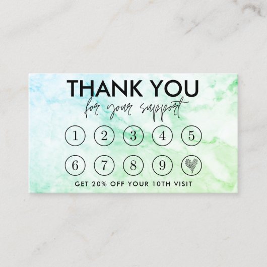 大理石メイクアップヘアロゴロイヤリティカード 名刺 (正面)