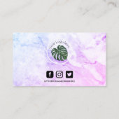 大理石メイクアップヘアロゴロイヤリティカード 名刺 (裏面)
