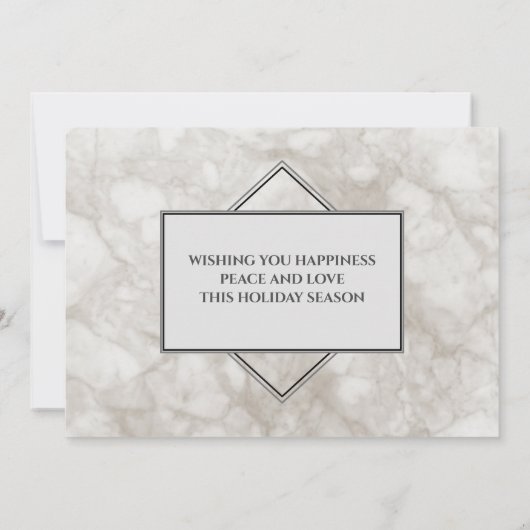 大理石メリークリスマスファミリーフォト両面 カード (裏面)