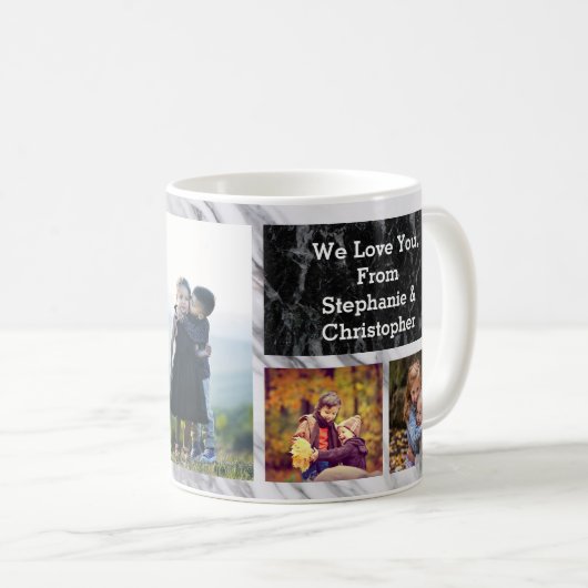 大理石モダンの父の日の写真 コーヒーマグカップ (正面右)