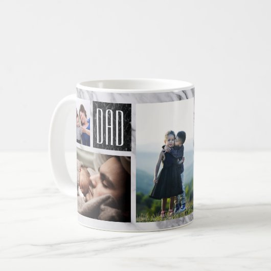 大理石モダンの父の日の写真 コーヒーマグカップ (正面左)