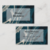 大理石モダンアクアホワイトスタイリッシュ 名刺 (正面/裏面)