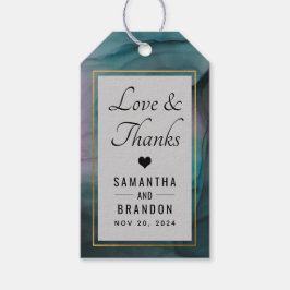 大理石モダンインク洗浄パターンありがとうお願い ギフトタグ