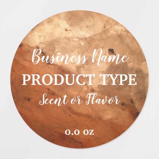 大理石モダンエレガントろうそく食品事業 ラベル (デザイン1)