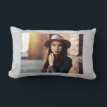 大理石モダンエレガント写真院 ランバークッション<br><div class="desc">大理石およびバラ金ゴールド(銅モダン)コレクションの幾何学的な卒業発表の部分。</div>