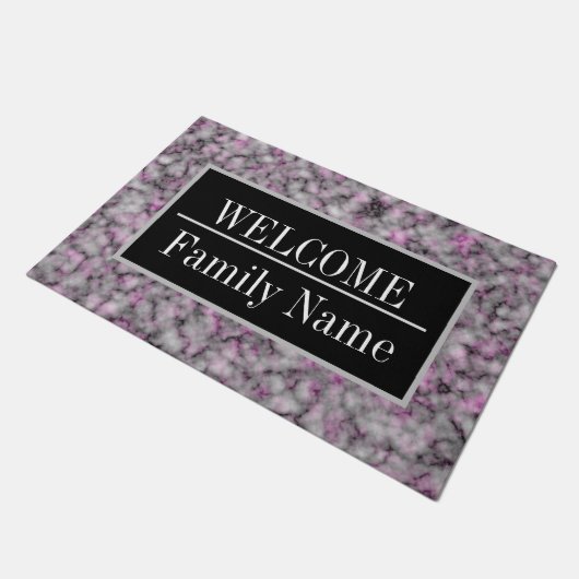 大理石モダンエレガント歓迎 ドアマット (アングル)