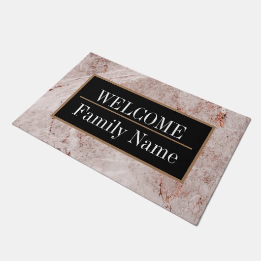 大理石モダンエレガント歓迎 ドアマット (アングル)